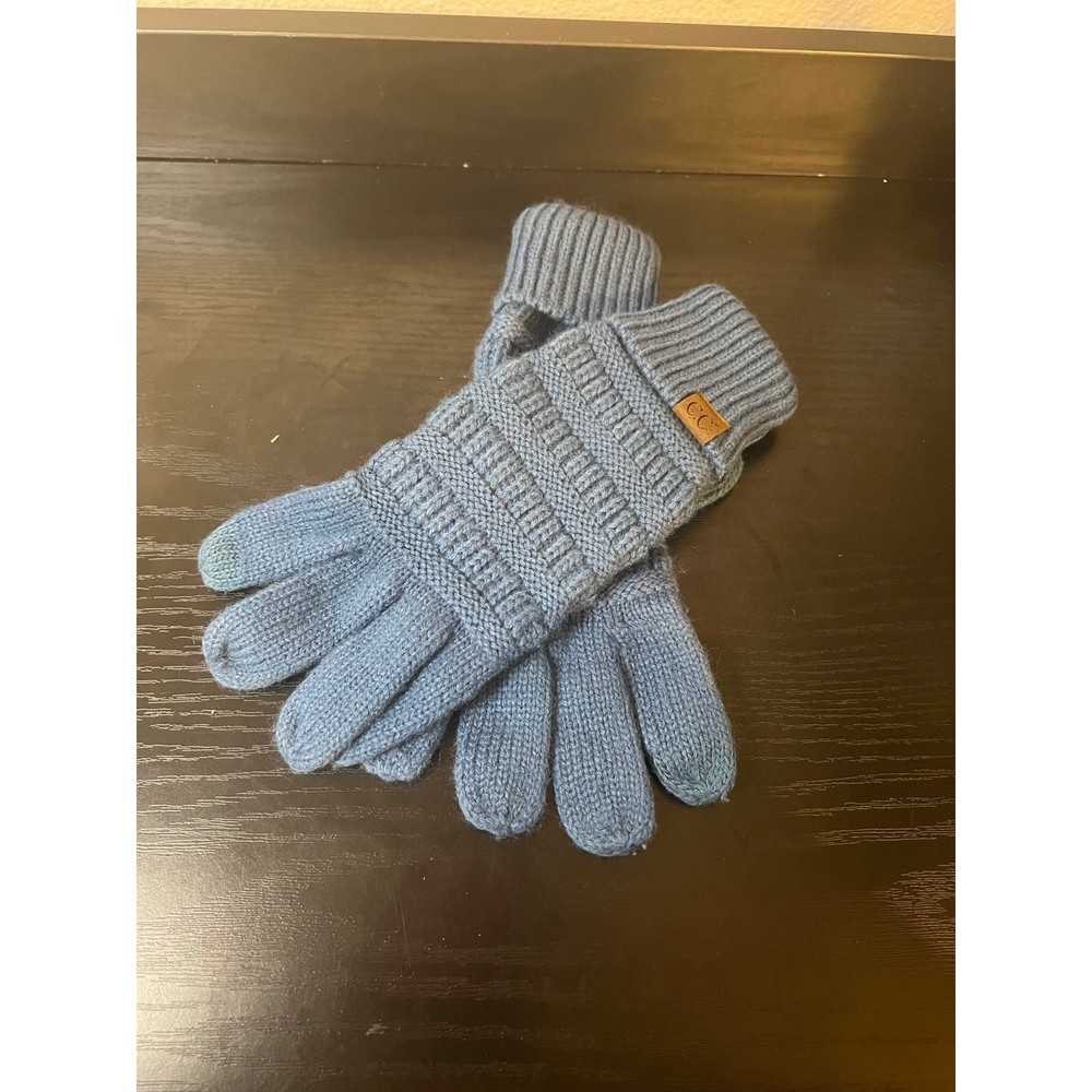 CC Blue Knit Gloves